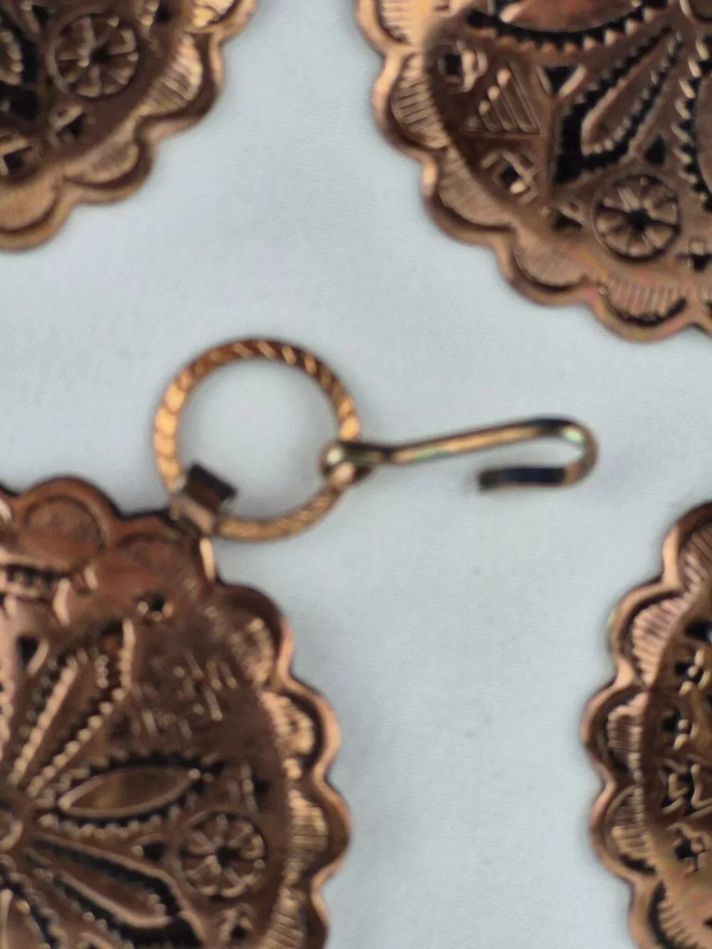 Vintage Native American Style Copper Tone Medallion Belt - Picture 8 of 10